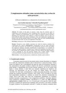 Complementos afetados como características dos verbos de