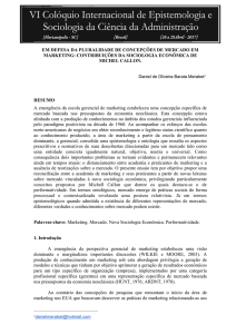 em defesa da pluralidade de concepções de mercado em marketing