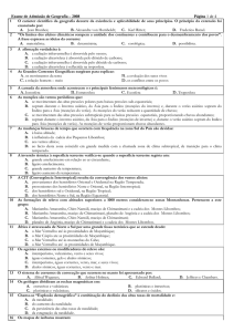 Exame de Admissão de Geografia – 2008 Página 1 de 4 1 O