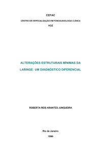 alterações estruturais mínimas da laringe: um diagnóstico