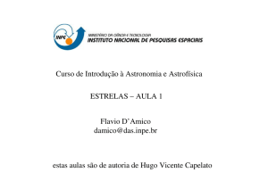Curso de Introdução à Astronomia e Astrofísica ESTRELAS – AULA
