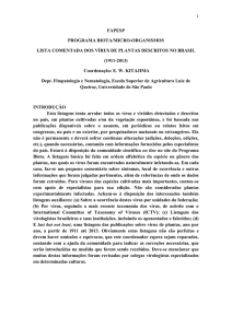 Lista comentada dos vírus de plantas descritos no Brasil