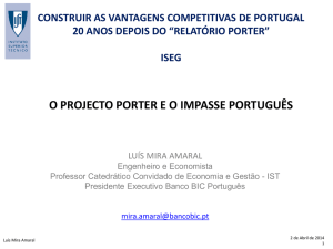 o projecto porter e o impasse português