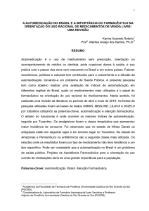 a automedicação no brasil e a importância do farmacêutico na