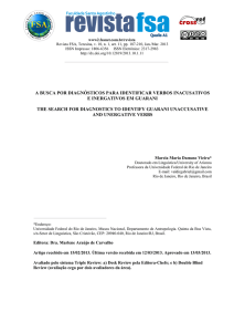 A BUSCA POR DIAGNÓSTICOS PARA IDENTIFICAR VERBOS