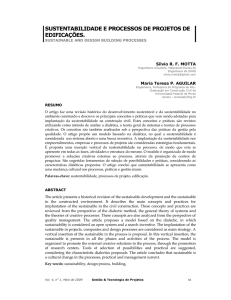 sustentabilidade e processos de projetos de