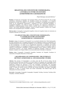 releitura do conceito de cosmografia: a interface entre os estudos