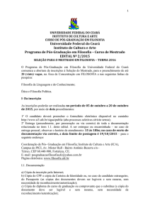 Universidade Federal do Ceará Instituto de Cultura e