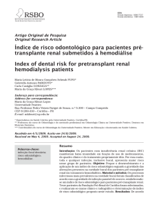 Índice de risco odontológico para pacientes pré