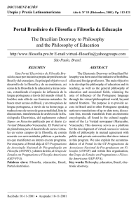 Portal Brasileiro de Filosofia e Filosofia da Educação The Brazilian