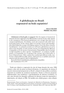 A globalização no Brasil: responsável ou bode expiatório?