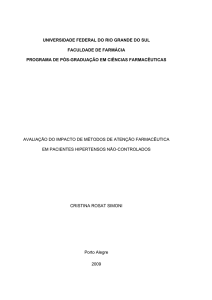 Avaliação do impacto de métodos de atenção farmacêutica em