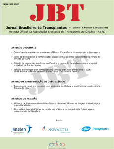 Jornal Brasileiro de Transplantes - Volume 14, Número 2, abr/jun
