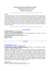 Mestrado e Doutoramento - Faculdade de Letras da Universidade