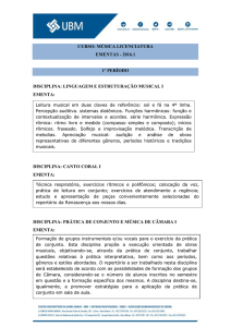 curso: música licenciatura ementas