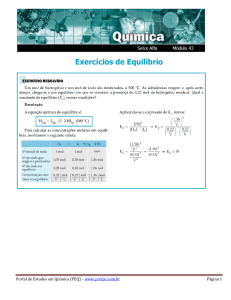 Constante de Equilíbrio - Portal de Estudos em Química