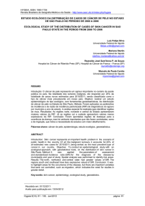 estudo ecológico da distribuição de casos de câncer de pele no