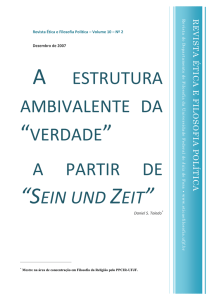 a estrutura ambivalente da “verdade” a partir de “sein und zeit”