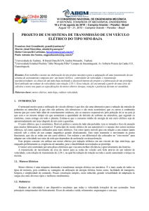 PROJETO DE UM SISTEMA DE TRANSMISSÃO DE UM VEÍCULO