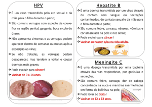 Folder HPV, Hepatite B e Meningocócica C