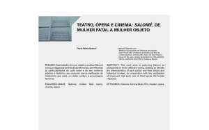 TEATRO, ÓPERA E CINEMA: SALOMÉ, DE MULHER FATAL A