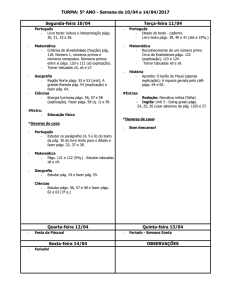TURMA: 5º ANO - Semana de 10/04 a 14/04/2017 Segunda