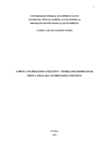 a prova no processo coletivo – teoria dos modelos da prova