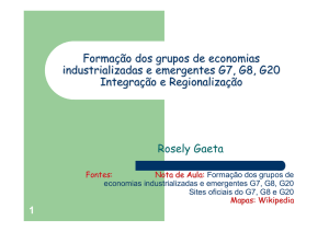Formação dos grupos economias industrializadas e