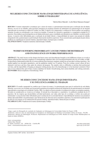 MULHERES COM CÂNCER DE MAMA EM QUIMIOTERAPIA E SUA