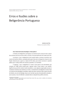 Erros e Ilusões sobre a Beligerância Portuguesa