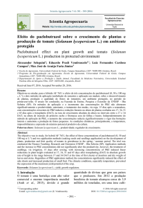Efeito do paclobutrazol sobre o crescimento de plantas e produzção
