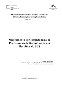 Mapeamento de Competências de Profissionais de Radioterapia