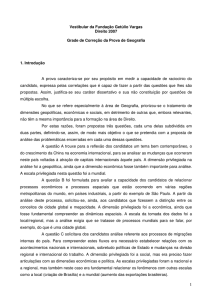 Vestibular da Fundação Getúlio Vargas Direito 2007 Grade de