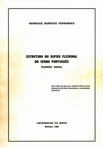 Estrutura do sufixo flexional do verbo português. Padrão geral