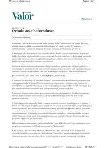 Ortodoxos e heterodoxos - Ordem dos Economistas do Brasil