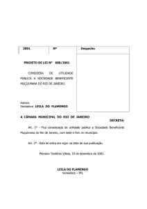 Projeto de Lei 688/2001 - Câmara Municipal do Rio de Janeiro