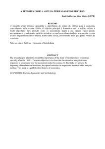 A RETÓRICA COMO A ARTE DA PERSUASÃO PELO DISCURSO