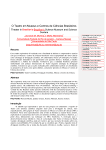 O Teatro em Museus e Centros de Ciências Brasileiros