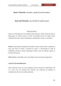 Kant e Nietzsche: ascensão e queda da moral moderna Kant and