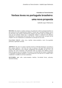 Verbos leves no português brasileiro: uma nova proposta