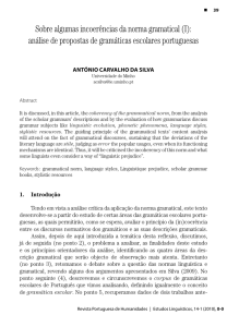 Sobre algumas incoerências da norma gramatical (I): análise de