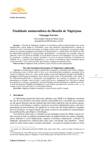 Finalidade antimetafísica da filosofia de Nāgārjuna