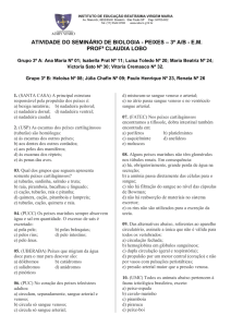 ATIVIDADE DO SEMINÁRIO DE BIOLOGIA - PEIXES – 3º A/B