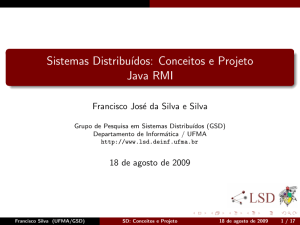 Sistemas Distribuídos: Conceitos e Projeto Java RMI