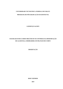 uso de blend de ácidos orgânicos no controle da