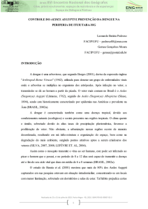 CONTROLE DO AEDES AEGYPTI E PREVENÇÃO DA DENGUE NA