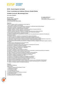 ECTS - Escola Superior de Saúde Curso: Licenciatura em - EU-IPP