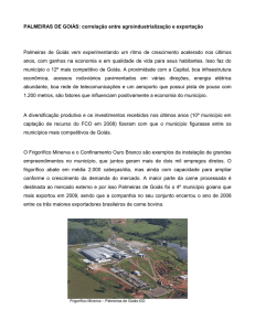 PALMEIRAS DE GOIÁS: correlação entre agroindustrialização e