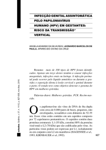 RISCO DA TRANSMISSÃO* INFECÇÃO GENITAL