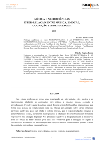 m&uacute;sica e neuroci&ecirc;ncias inter-rela&ccedil;&atilde;o entre m&uacute;sica